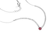Colier tenis argint cu piatra rosie DiAmanti SMT-1022R-N-AS